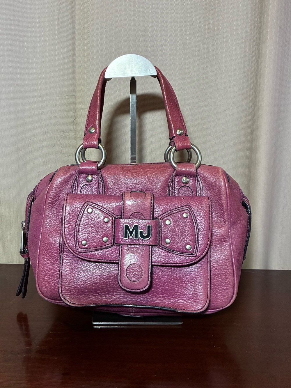 Marc Jacobs Pink Pebbled Leather Satchel with MJ Plaque